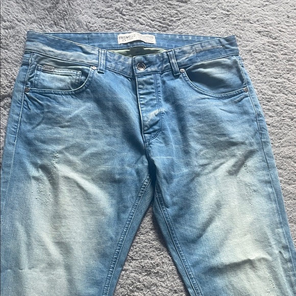 Fred Mello Sky Blue Slim Fit Jeans